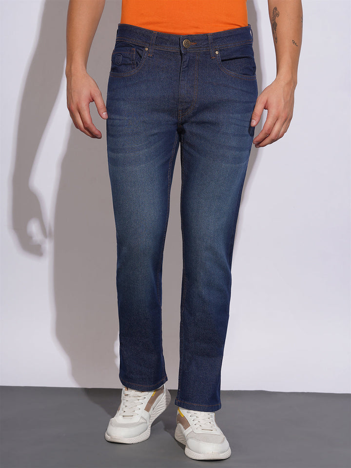 Blue Krypton-Straight Fit Denims for Men by Being Human Clothing