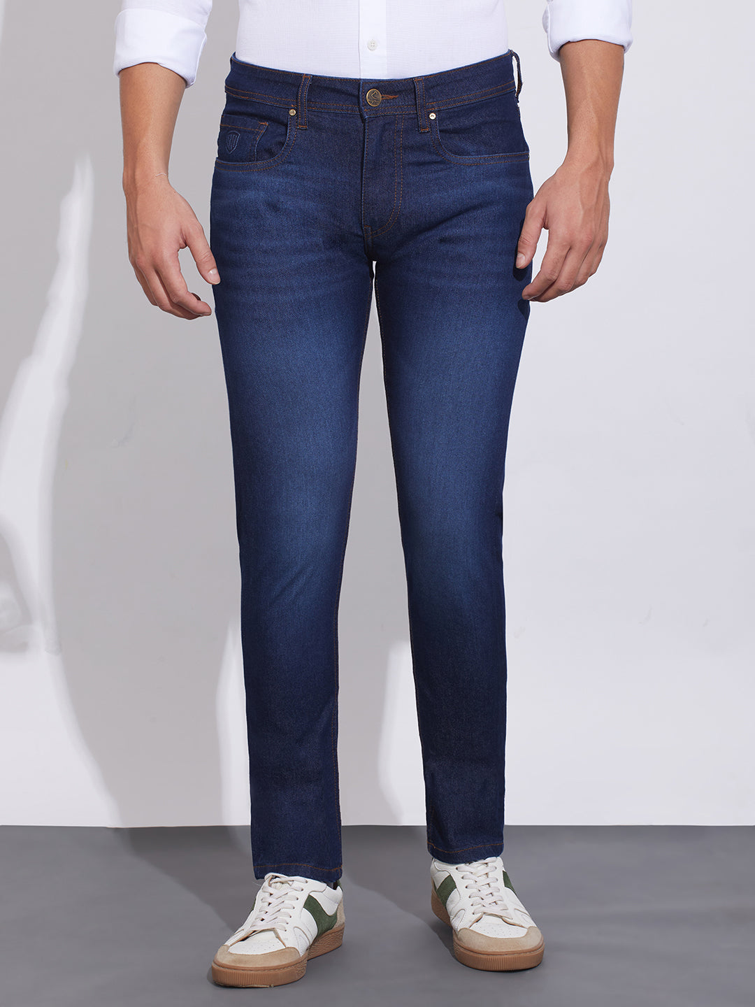 Blue Slim Fit Denims for Men by Being Human Clothing