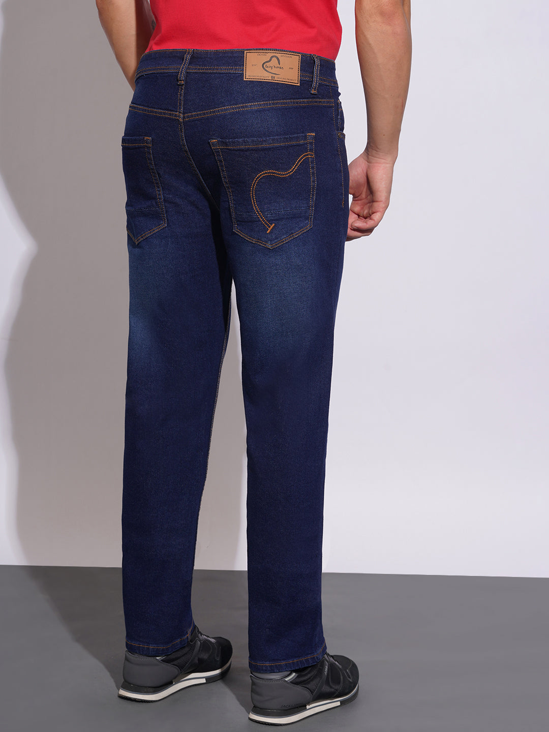 Dark Tone Straight Fit Jeans for Men by Being Human Clothing