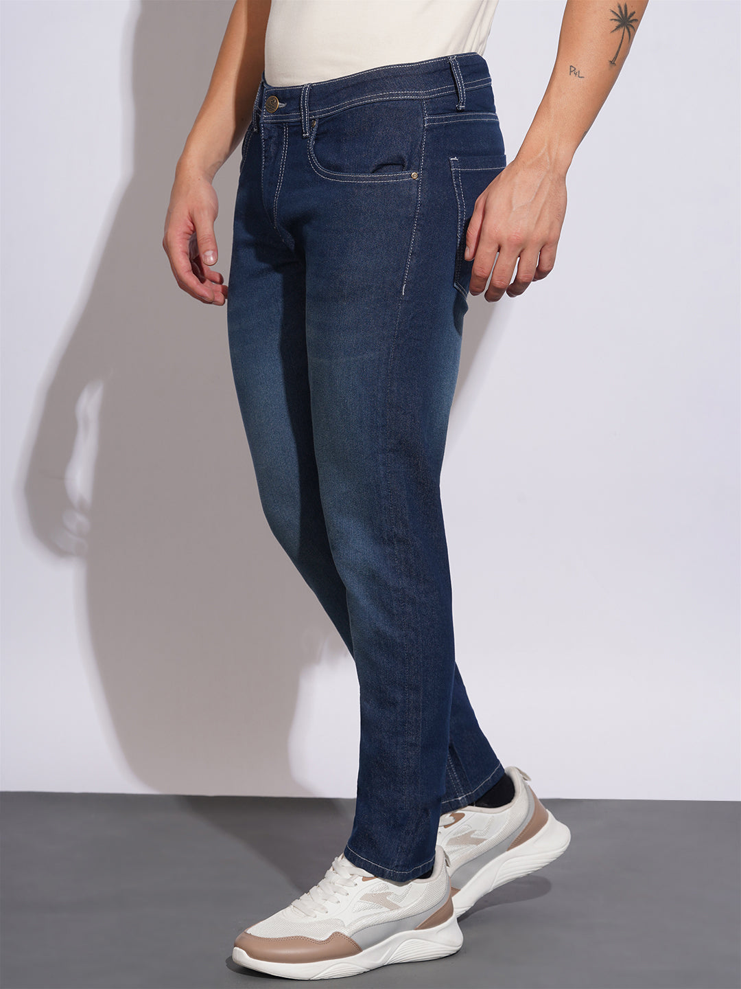 Dark Tone Slim Fit Jeans for Men by Being Human Clothing