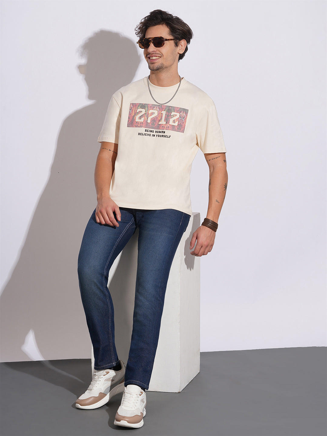 Dark Tone Slim Fit Jeans for Men by Being Human Clothing