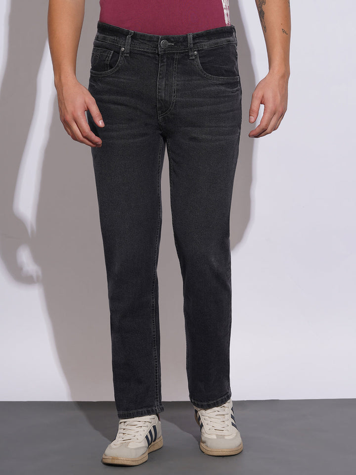 Grey Krypton-Straight Fit Denims for Men by Being Human Clothing
