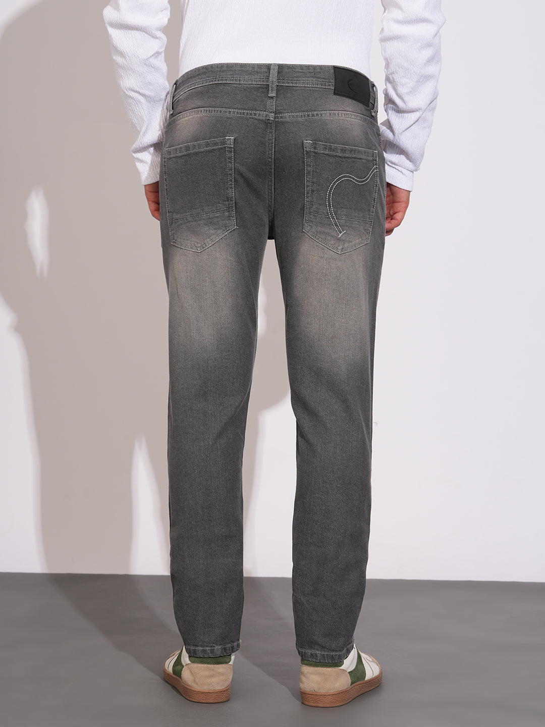 Light Grey Tone Slim Fit Denims for Men by Being Human Clothing