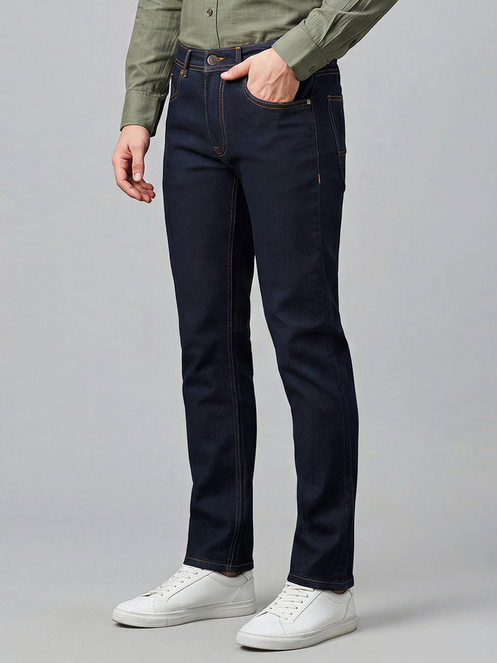 Dark Blue Straight Fit  Men's Jeans