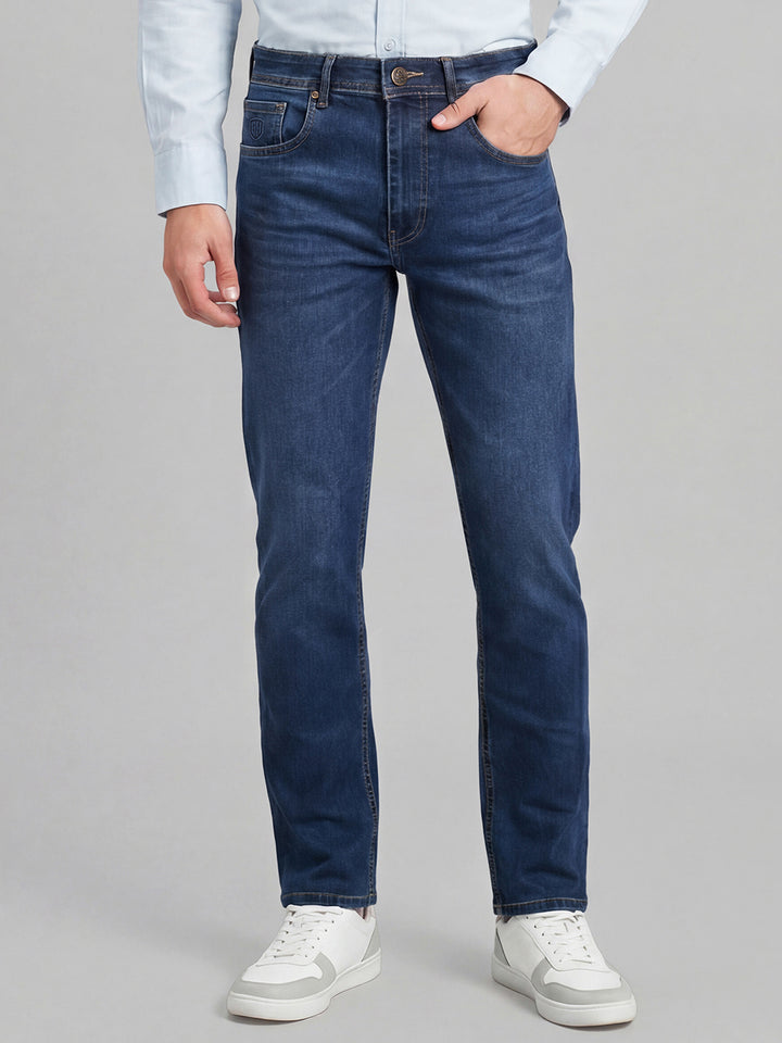Dark Blue Straight Fit  Men's Jeans