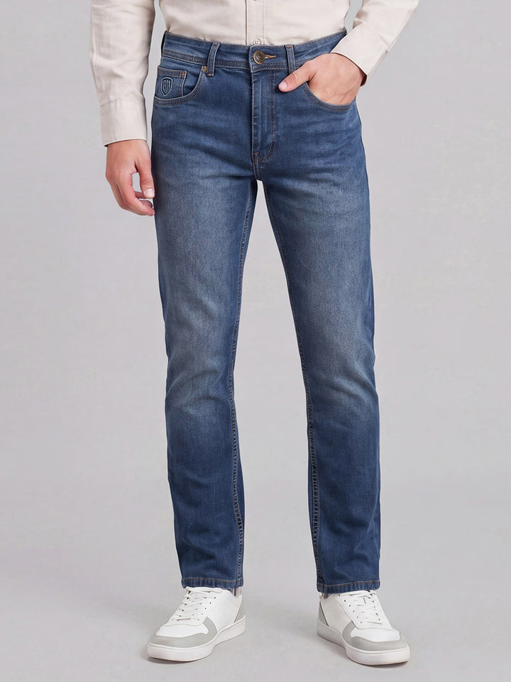Blue Straight Fit  Men's Jeans