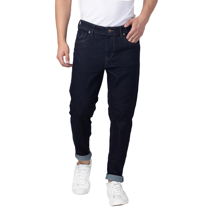 Blue Argon-Cropped Fit Denims for Men by Being Human Clothing