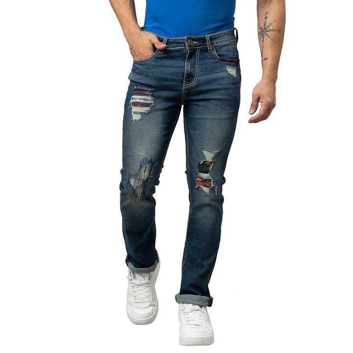 Blue Slim Straight Fit Men's Denims