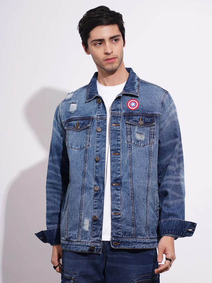 Captain America Blue Men's Jacket by Being Human Clothing