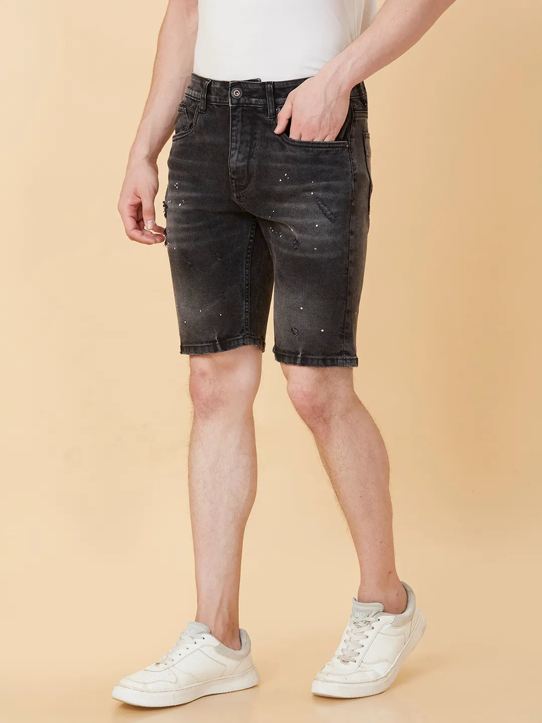 Being Human Clothing Men Shorts Fit Shorts-Black Tone