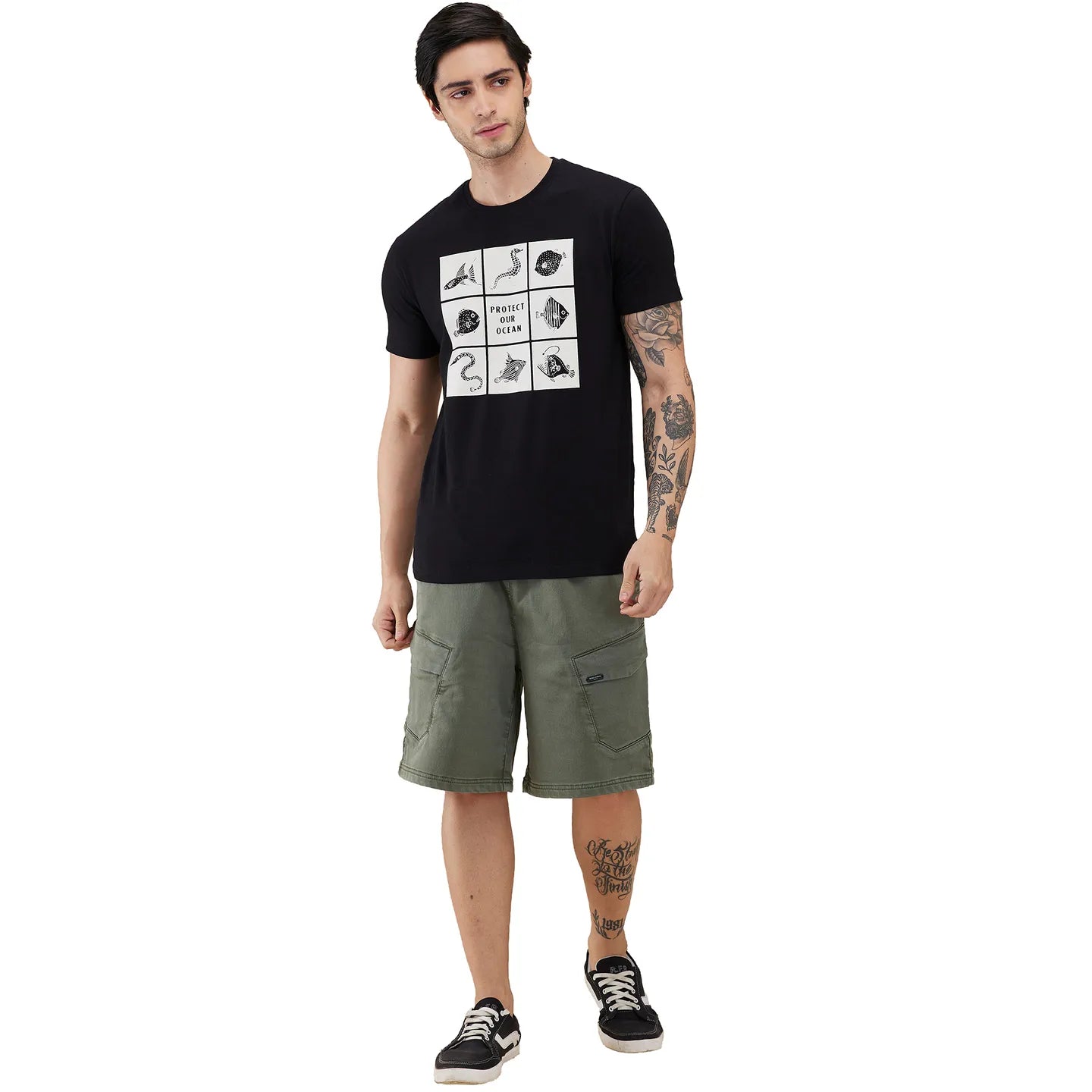 Being Human Clothing Men Green Solid Shorts