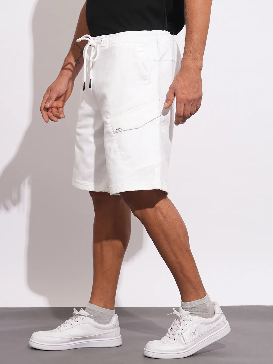 Being Human Clothing Mens-Bottom Shorts White
