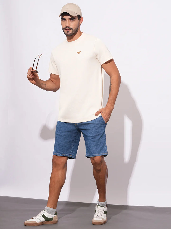 Blue Regular Fit Shorts For Men