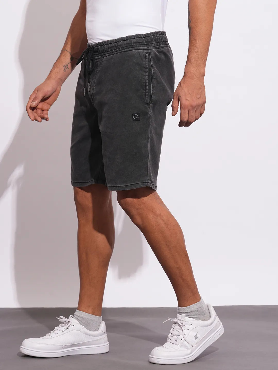 Being Human Clothing Mens-Bottom Shorts Grey Tone