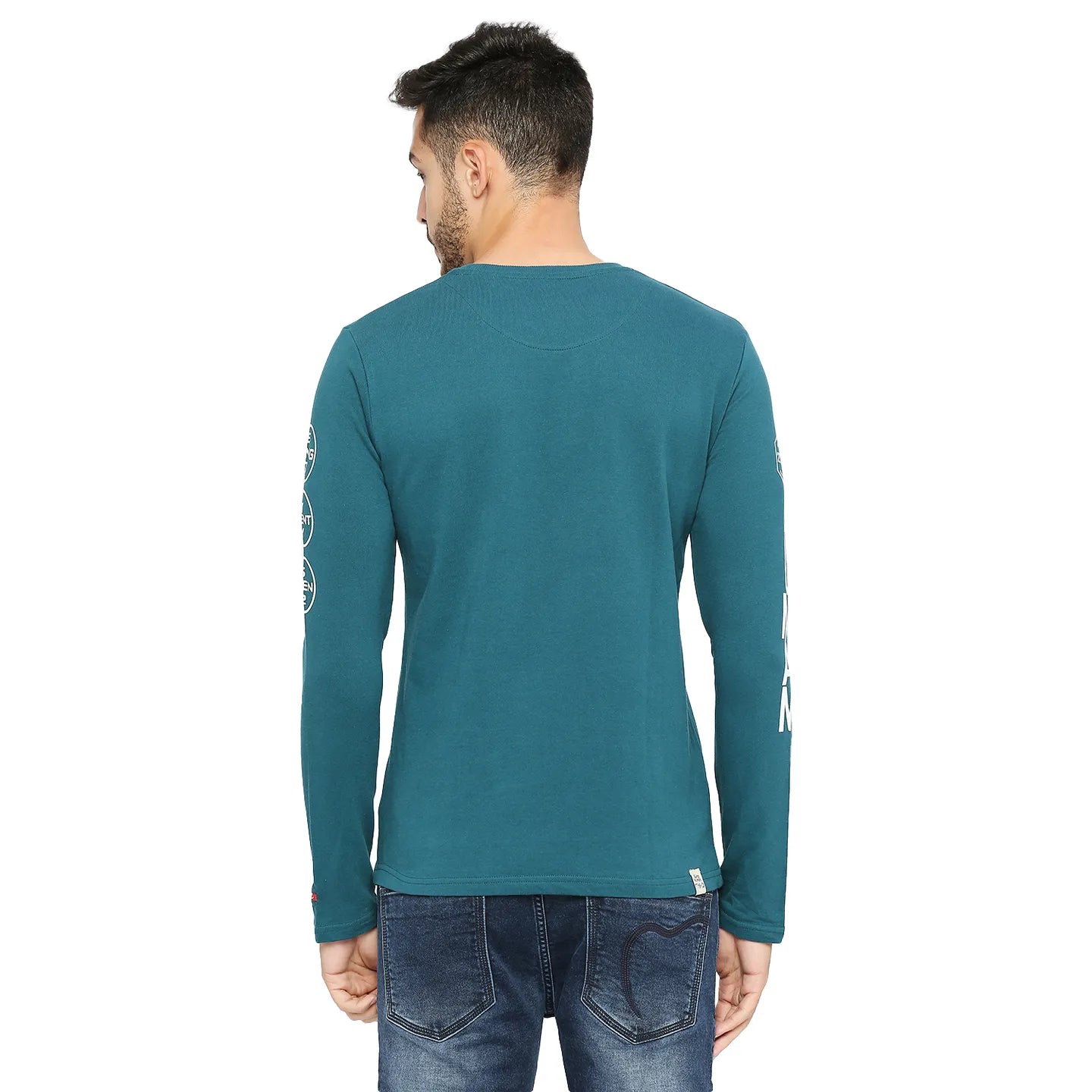 Green Regular Fit Round Neck Long Sleeves Cotton Men's Sweatshirt by Being Human Clothing