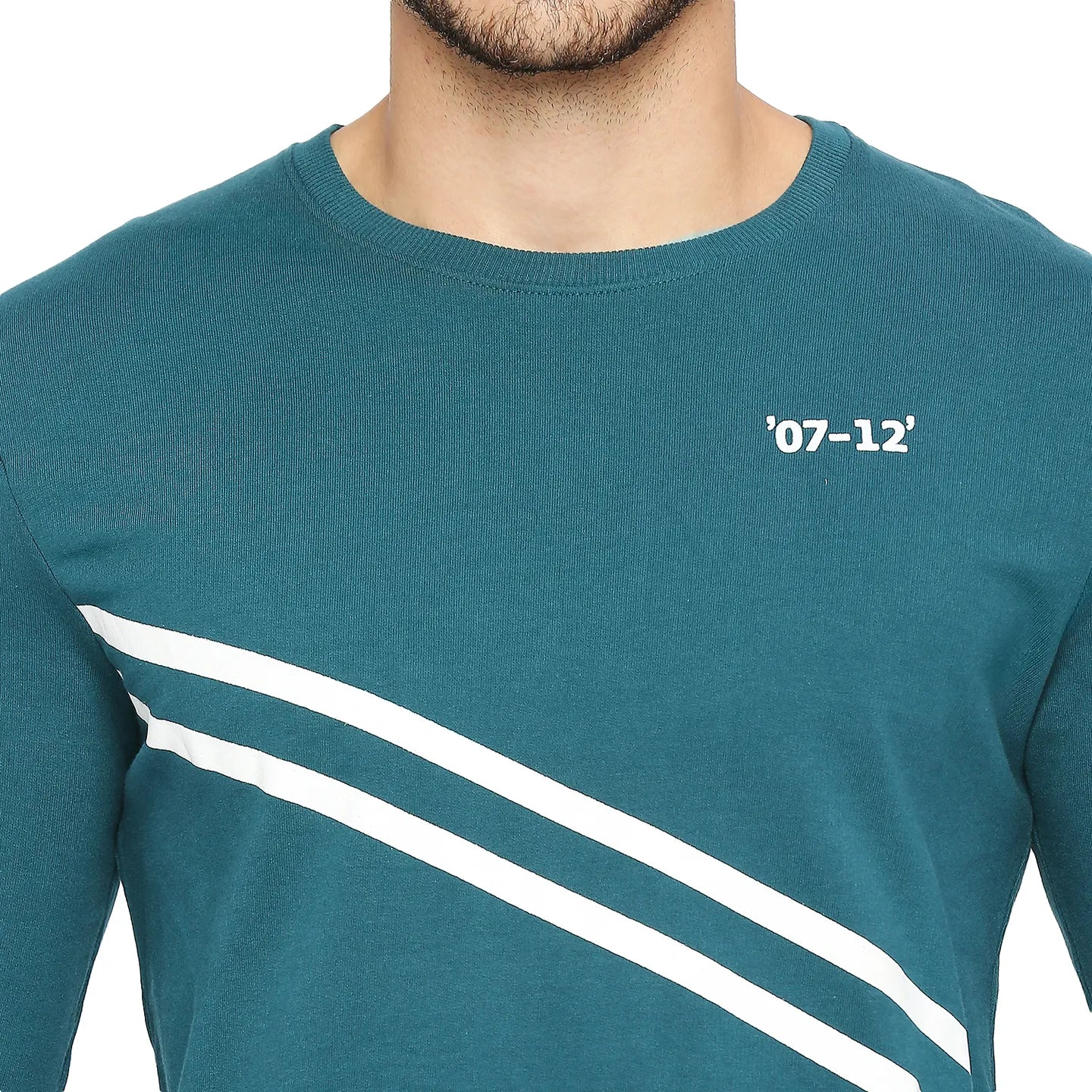 Green Regular Fit Round Neck Long Sleeves Cotton Men's Sweatshirt by Being Human Clothing