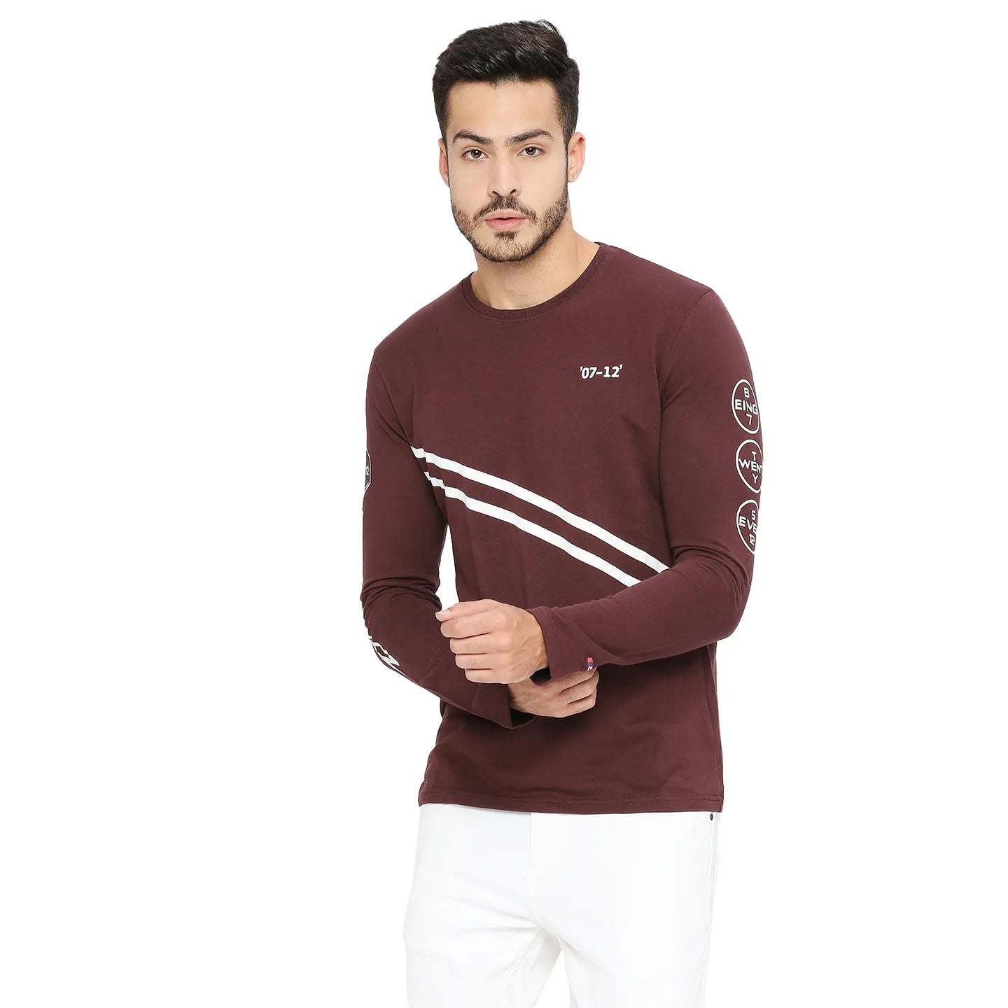 Red Regular Fit Round Neck Long Sleeves Cotton Men's Sweatshirt by Being Human Clothing