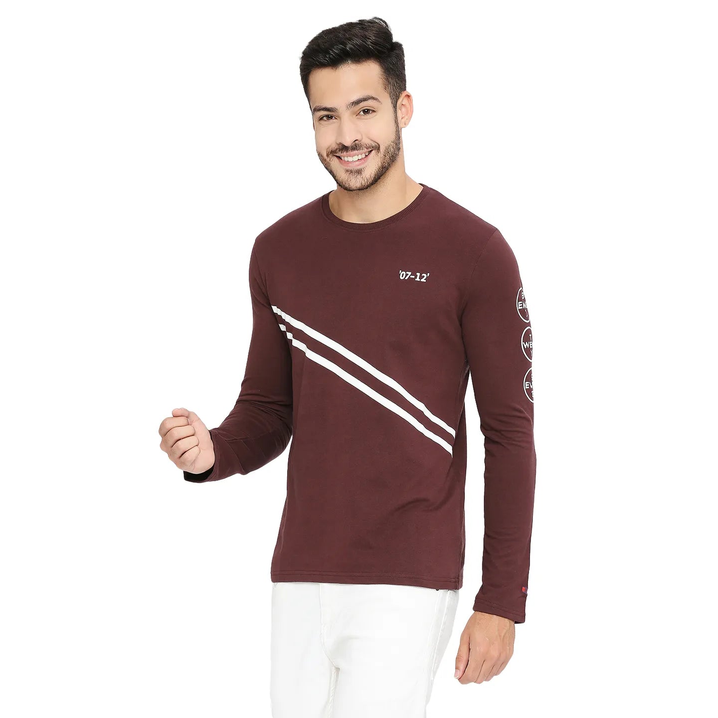 Red Regular Fit Round Neck Long Sleeves Cotton Men's Sweatshirt by Being Human Clothing