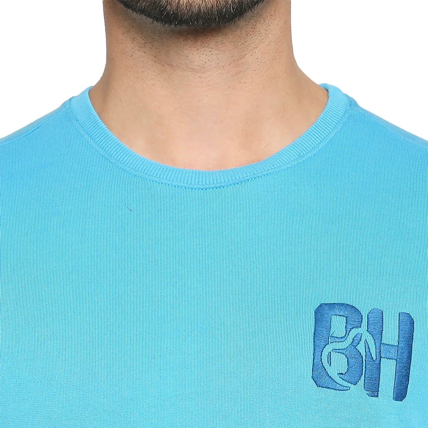 Being Human Clothing Men Regular Fit Crew Neck Sweatshirt-Scuba Blue