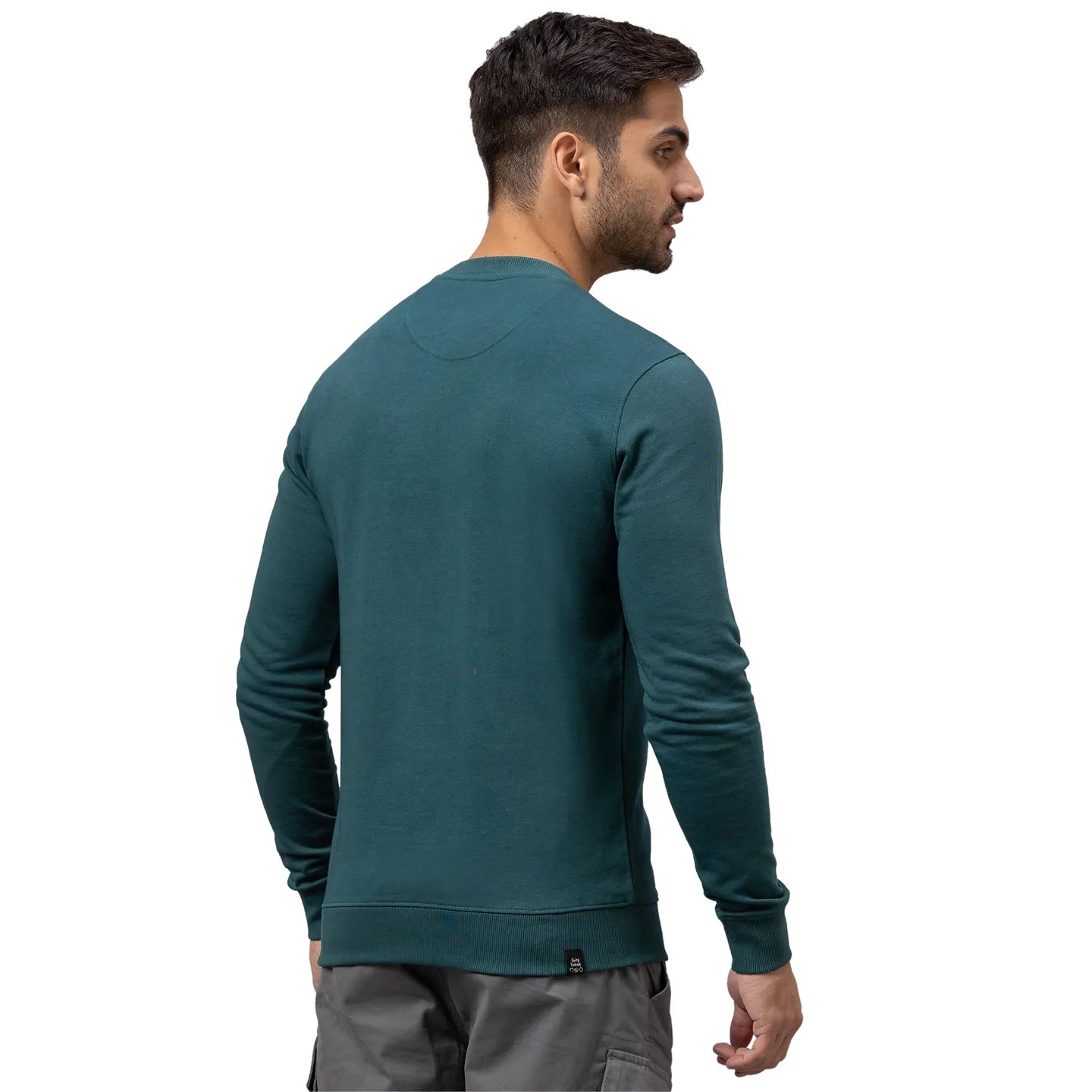 Being Human Clothing Men Regular Fit Crew Neck Sweatshirt-Forest Green