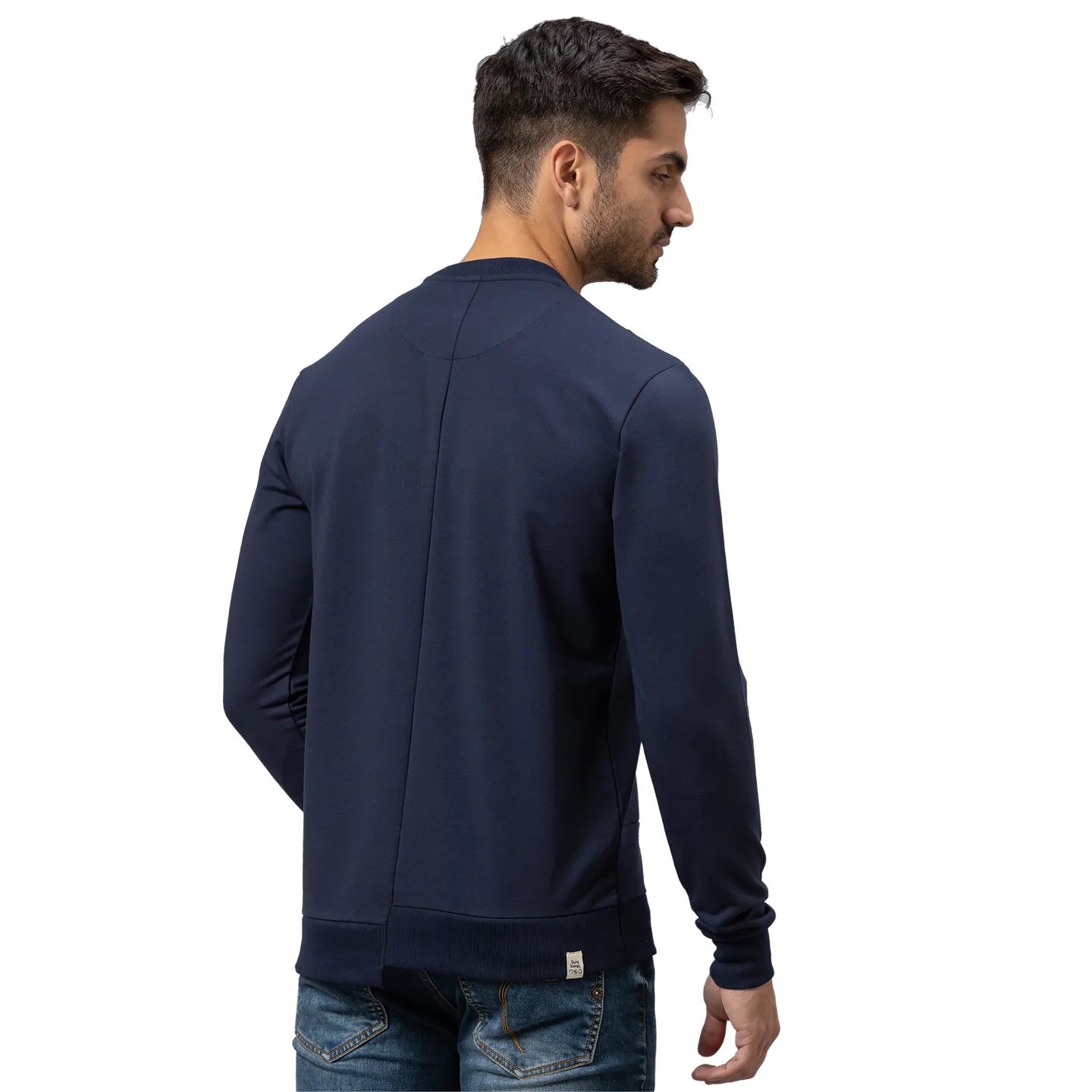 Being Human Clothing Men Regular Fit Crew Neck Sweatshirt-Navy