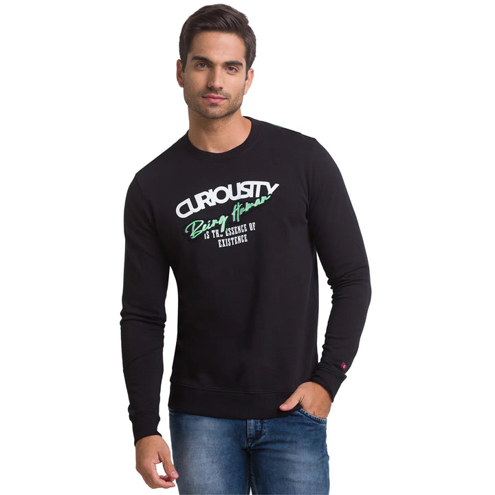 Black Regular Fit Men's Sweatshirt by Being Human Clothing