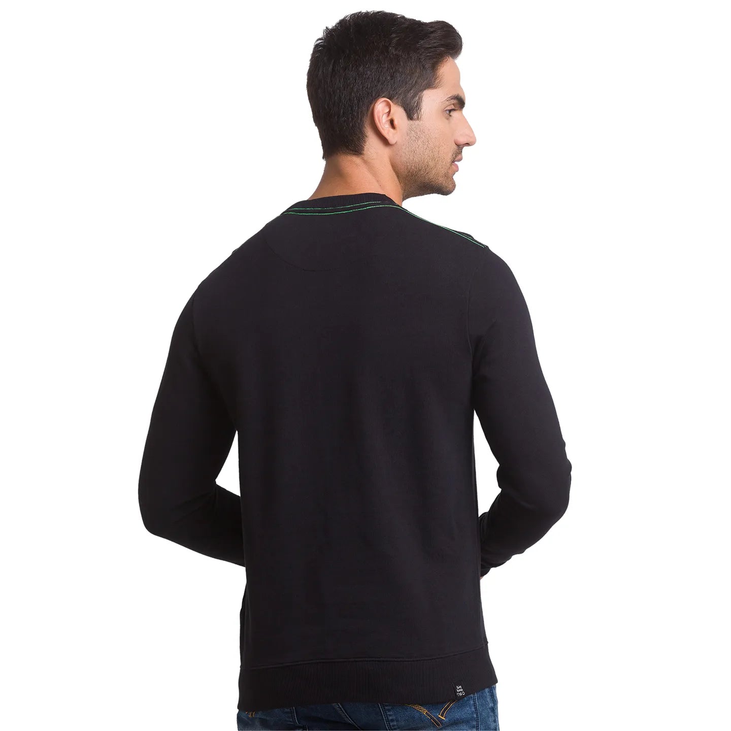 Being Human Clothing Men Regular Fit Crew Neck Sweatshirt-Black