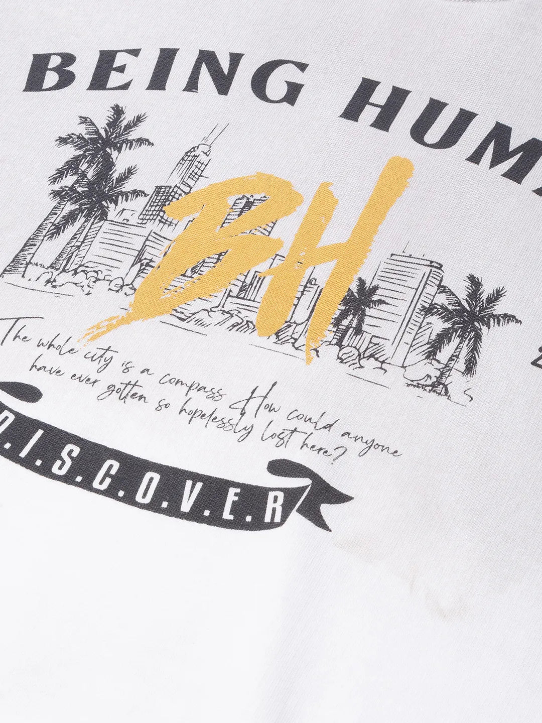 Being Human Clothing Men Regular Fit Crew Neck Sweatshirt-White