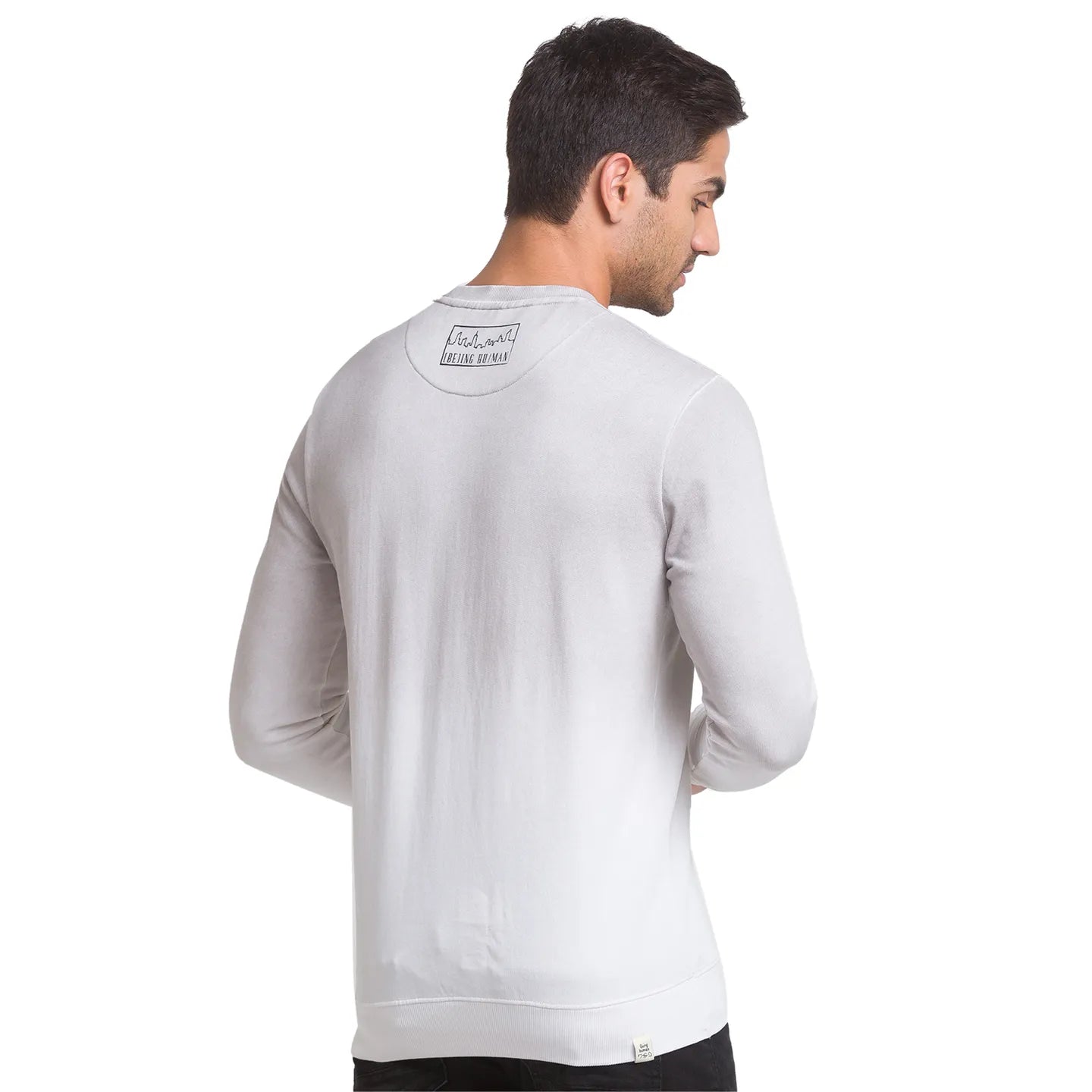 Being Human Clothing Men Regular Fit Crew Neck Sweatshirt-White