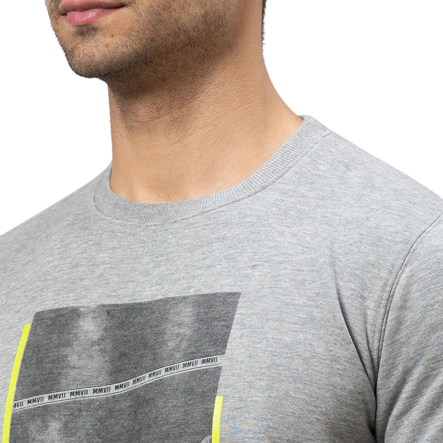 Being Human Clothing Men Regular Fit Crew Neck Sweatshirt-Grey Melange