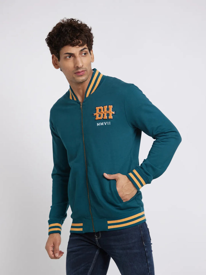 Green Regular Fit Round Neck Long Sleeves Men's Sweatshirt