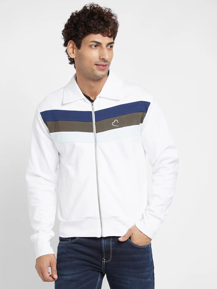 White Regular Fit Round Neck Long Sleeves Men's Sweatshirt by Being Human Clothing