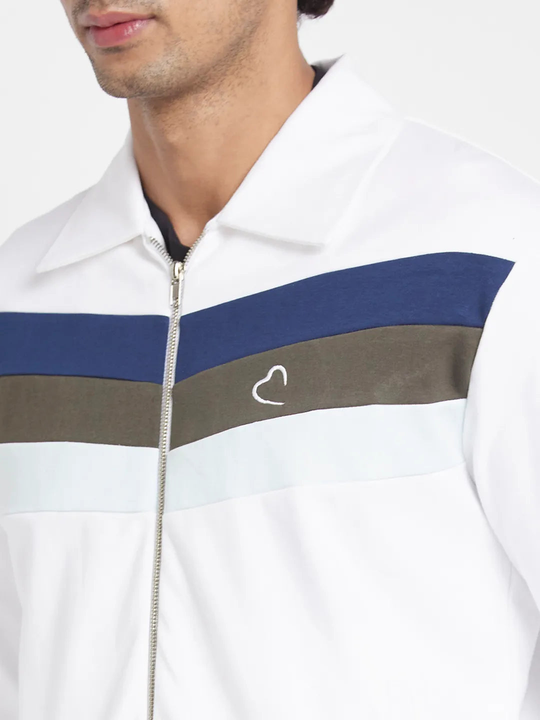 White Regular Fit Round Neck Long Sleeves Men's Sweatshirt by Being Human Clothing