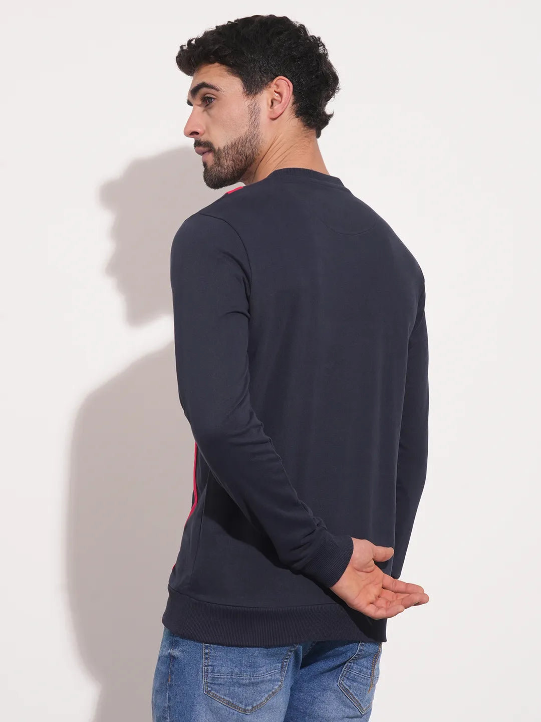 Blue Regular Fit Round Neck Long Sleeves Men's Sweatshirt by Being Human Clothing