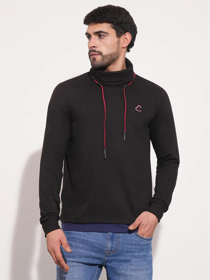 Black Regular Fit Round Neck Long Sleeves Men's Sweatshirt by Being Human Clothing