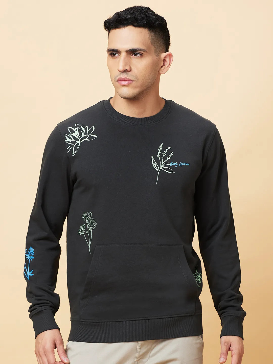 Being Human Clothing Mens-Top Sweatshirt Charcoal