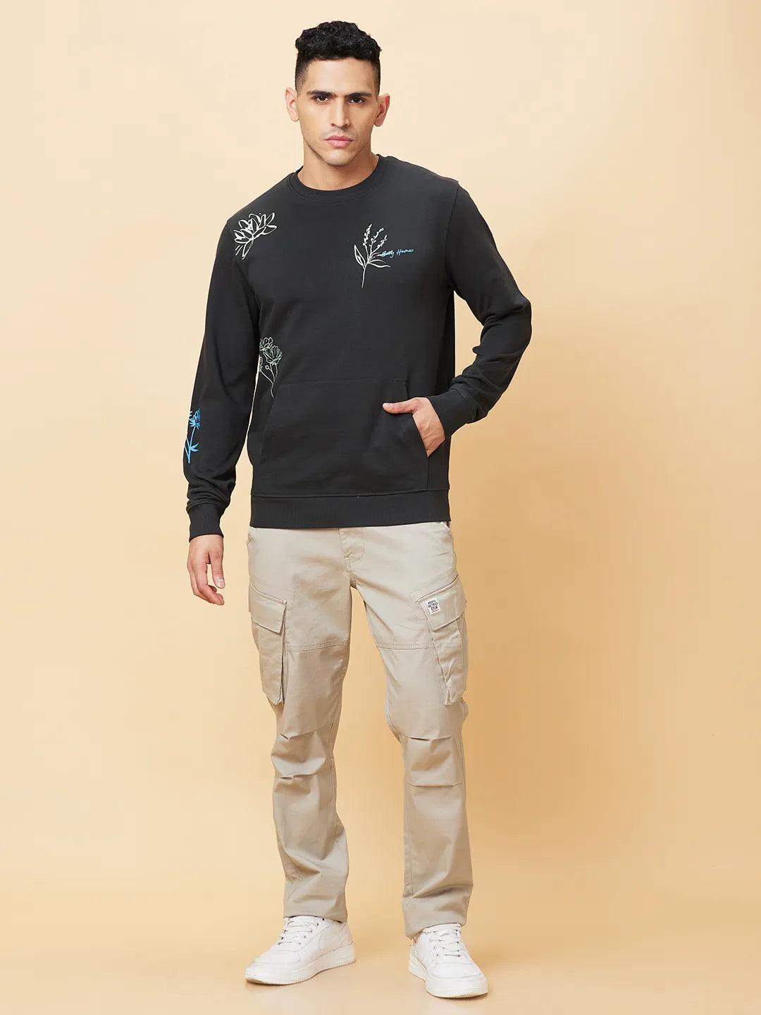 Being Human Clothing Mens-Top Sweatshirt Charcoal