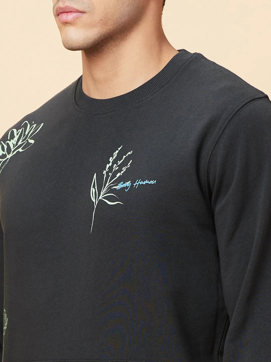 Being Human Clothing Mens-Top Sweatshirt Charcoal