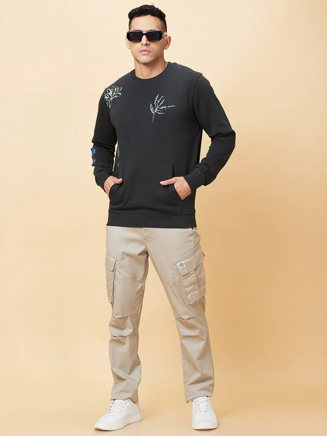 Being Human Clothing Mens-Top Sweatshirt Charcoal