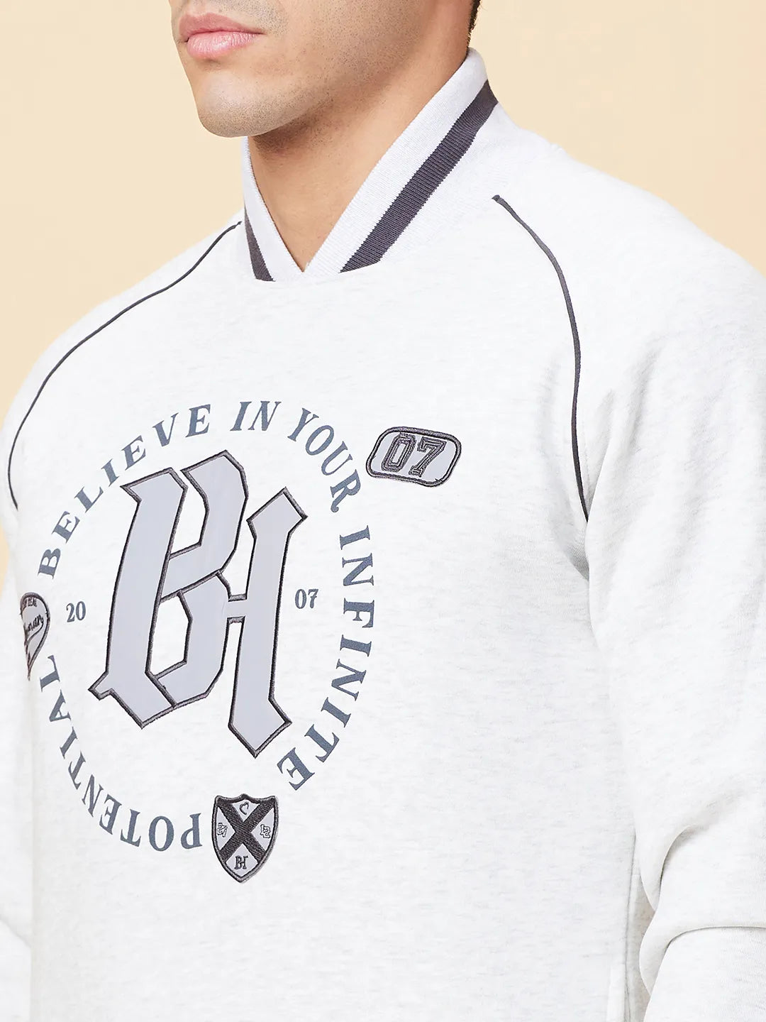 Being Human Clothing Mens-Top Sweatshirt Acru Melange