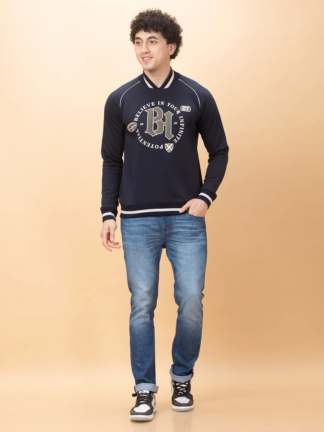Being Human Clothing Mens-Top Sweatshirt Navy