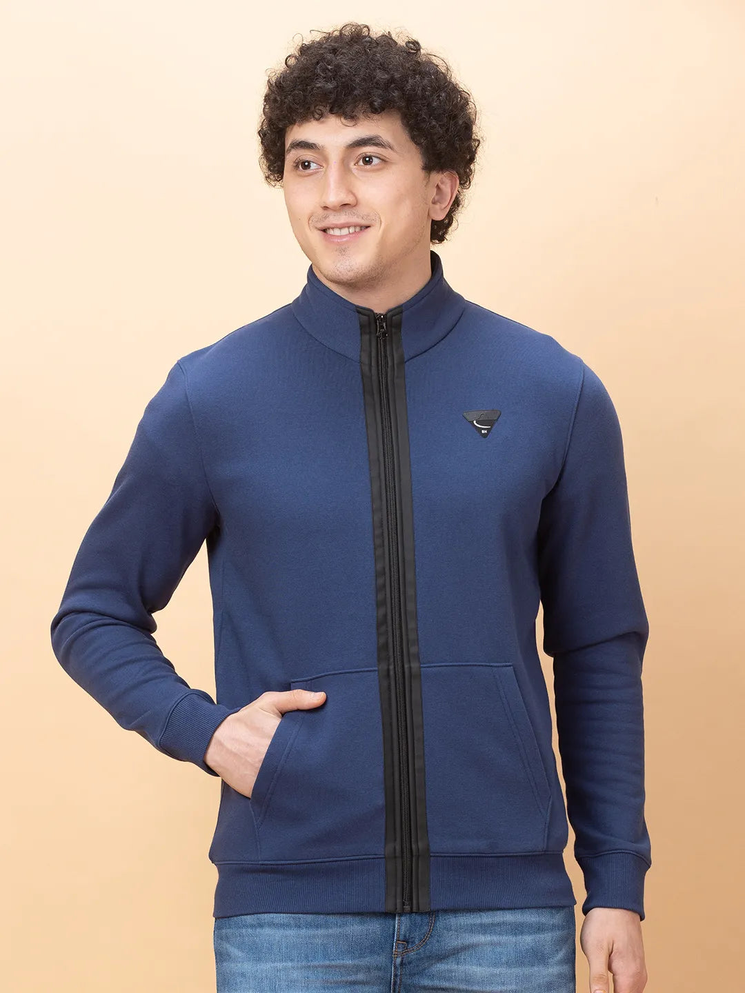 Mens-Top Sweatshirt Navy by Being Human Clothing