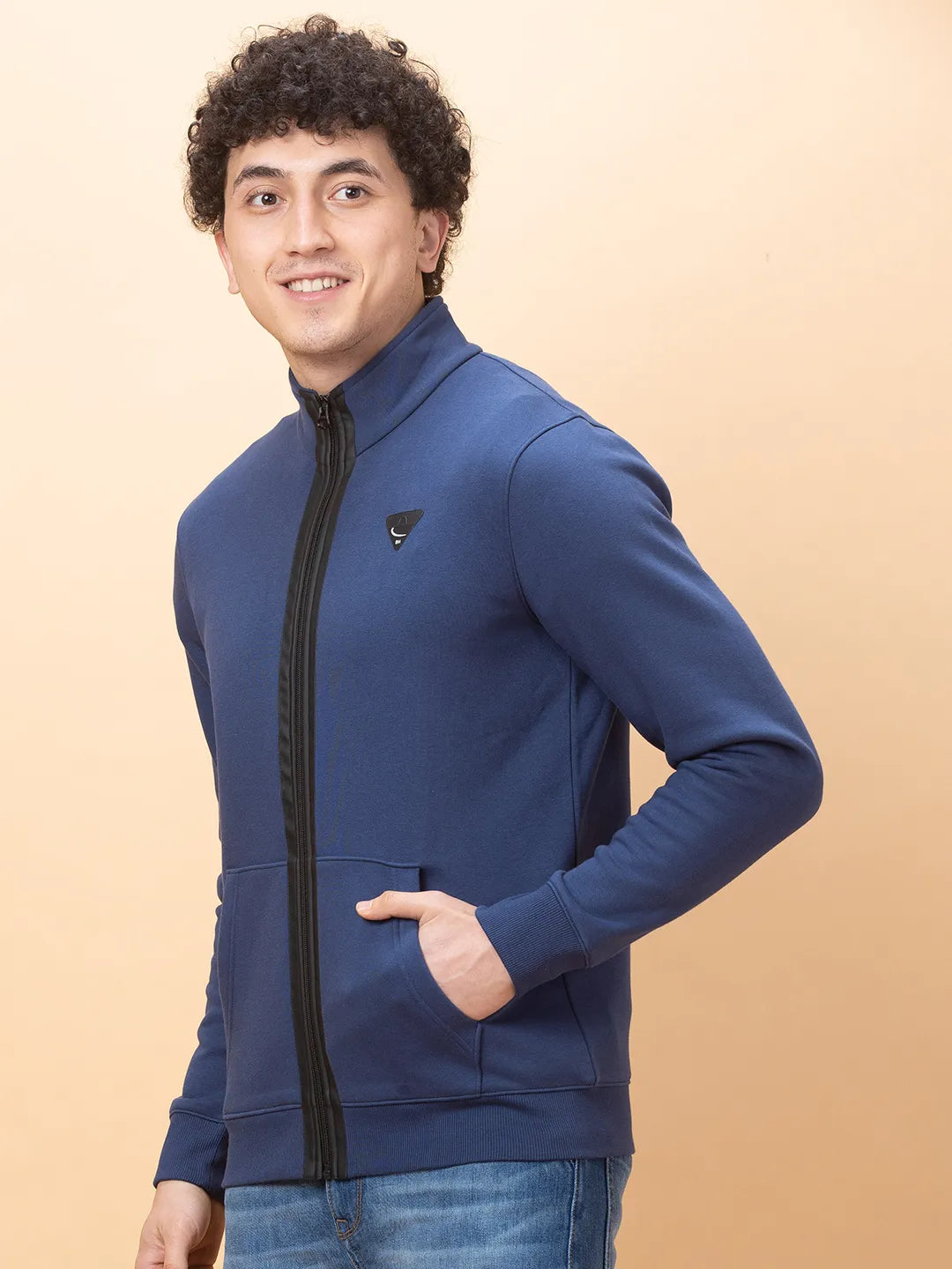 Mens-Top Sweatshirt Navy by Being Human Clothing