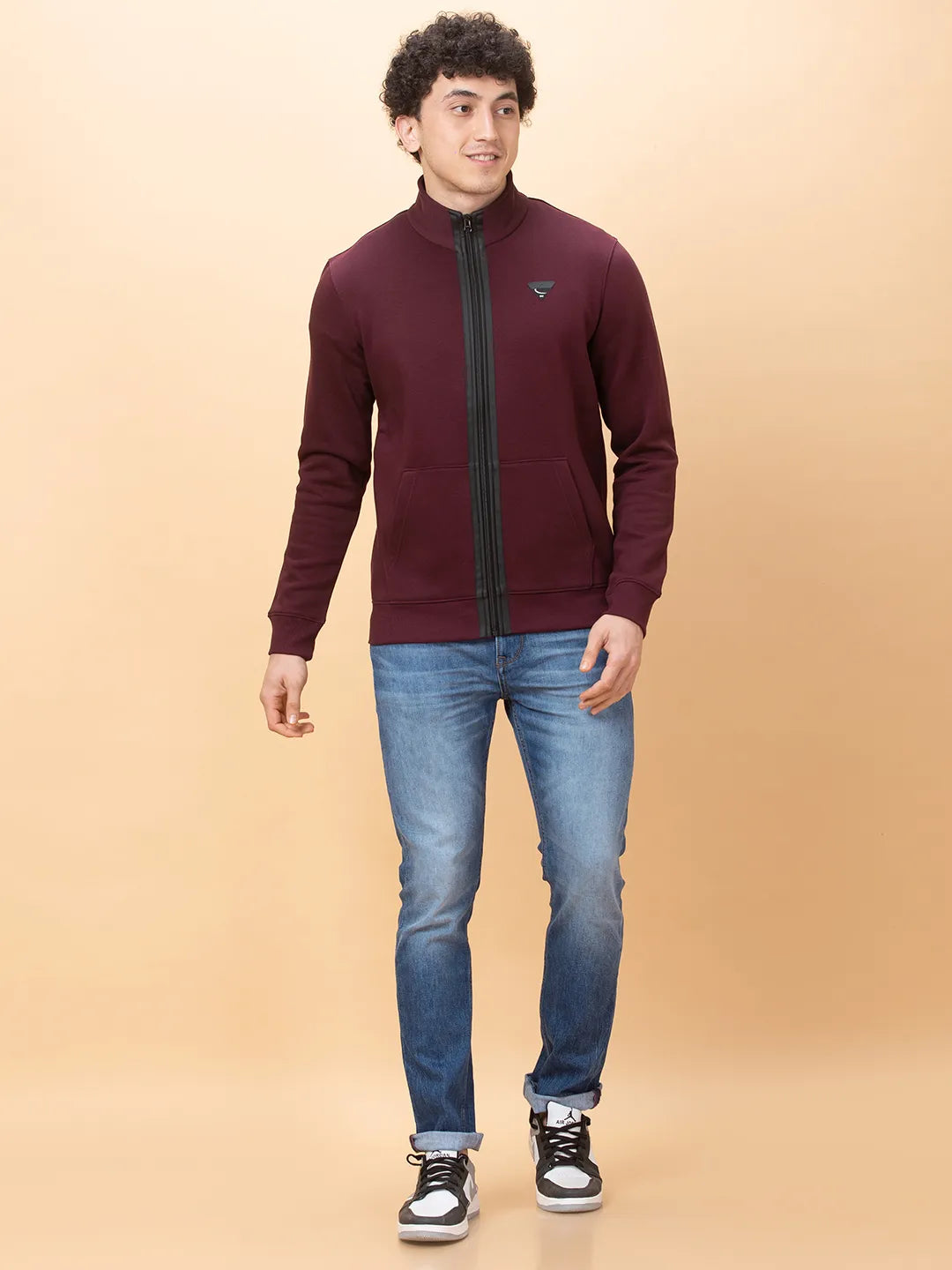 Mens-Top Sweatshirt Wine by Being Human Clothing