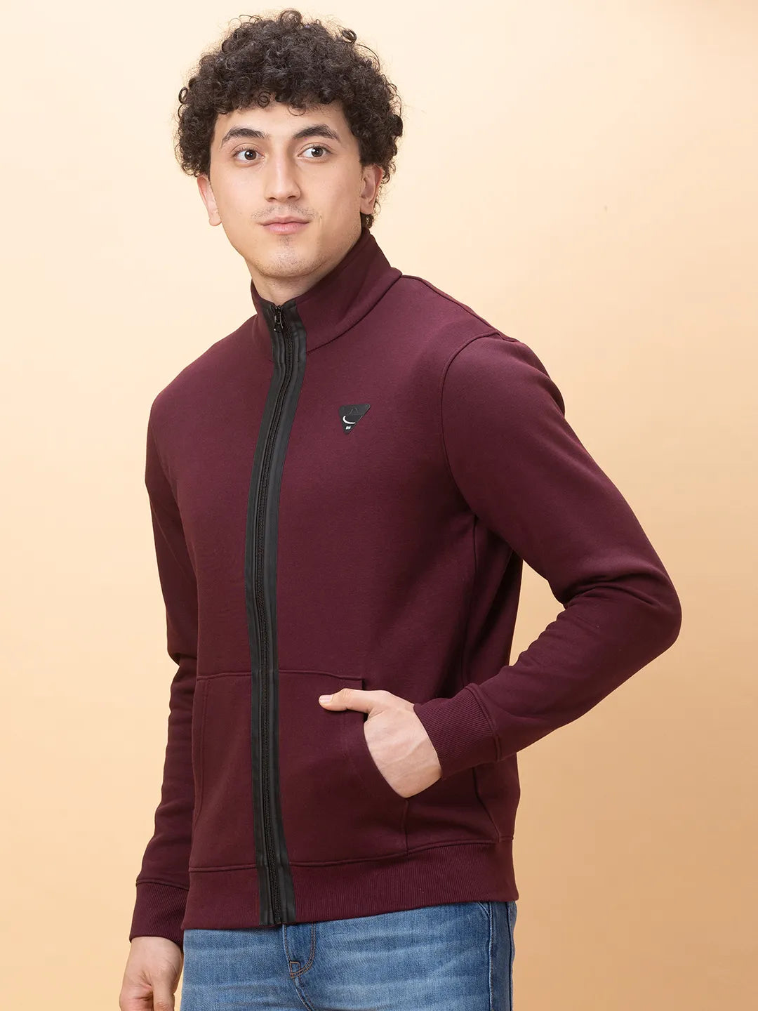 Mens-Top Sweatshirt Wine by Being Human Clothing