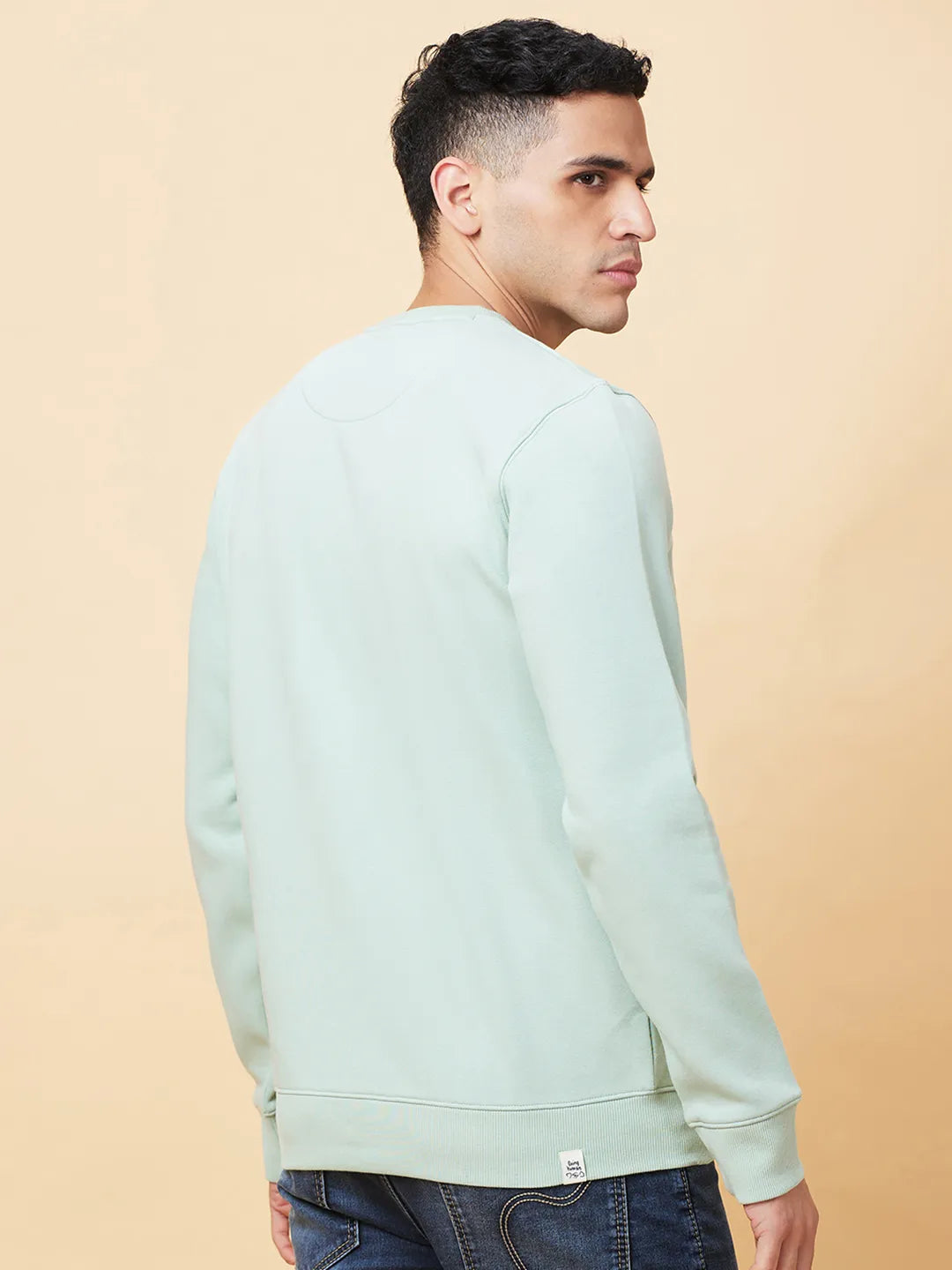 Mens-Top Sweatshirt Ocean Green by Being Human Clothing