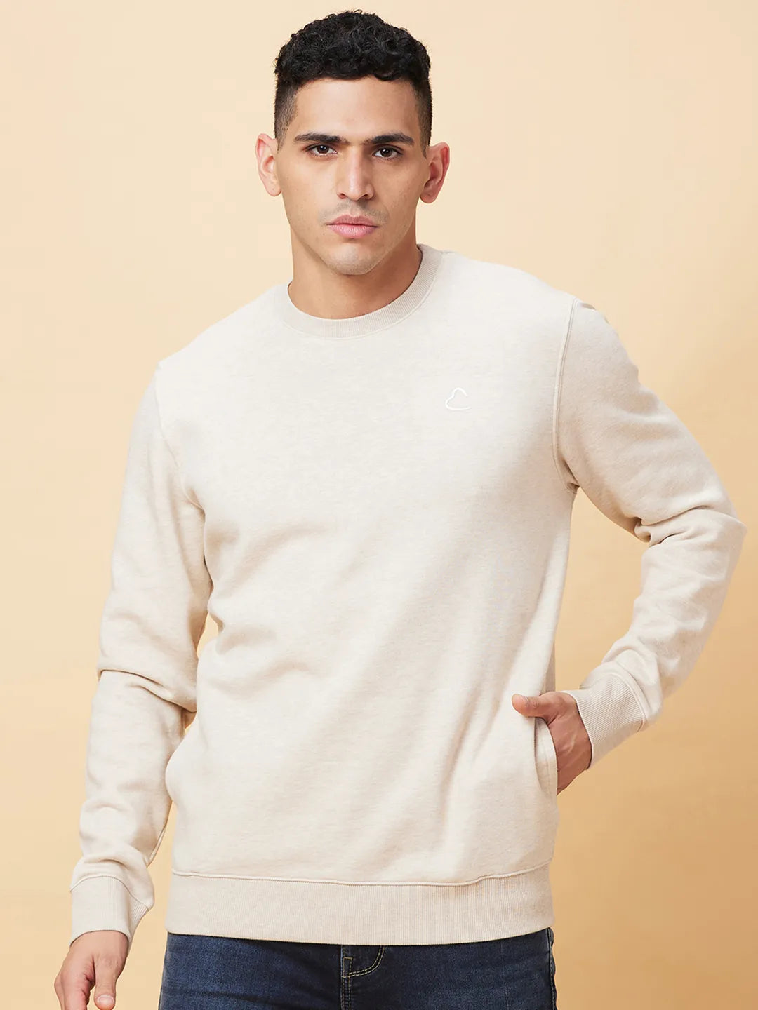 Being Human Clothing Mens-Top Sweatshirt Beige