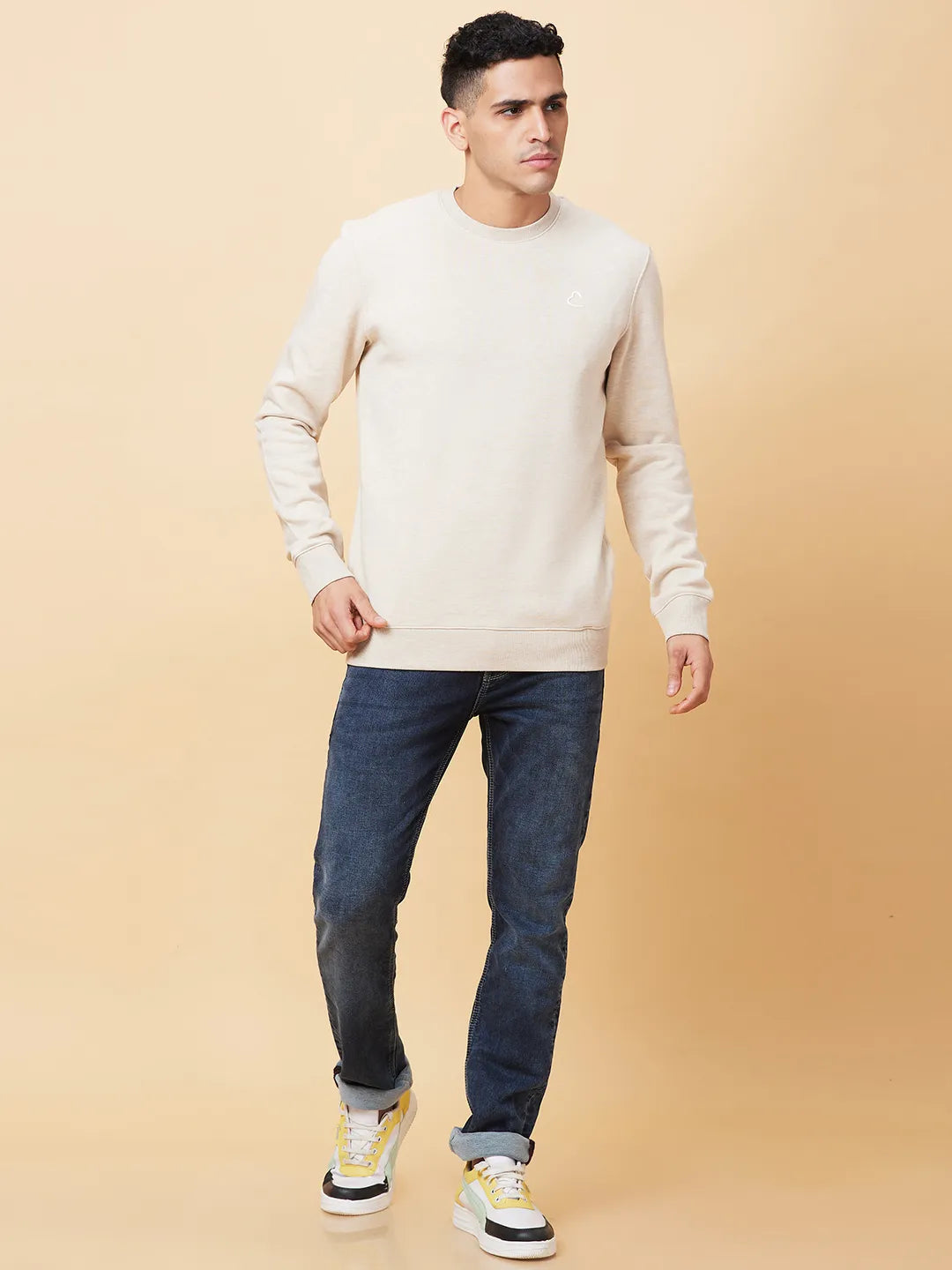 Being Human Clothing Mens-Top Sweatshirt Beige