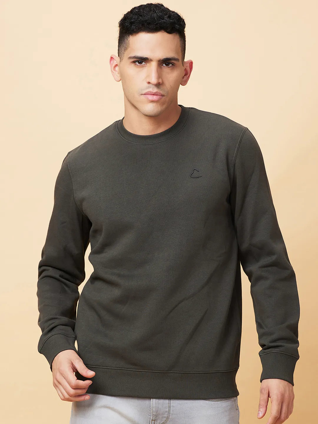 Being Human Clothing Mens-Top Sweatshirt Olive
