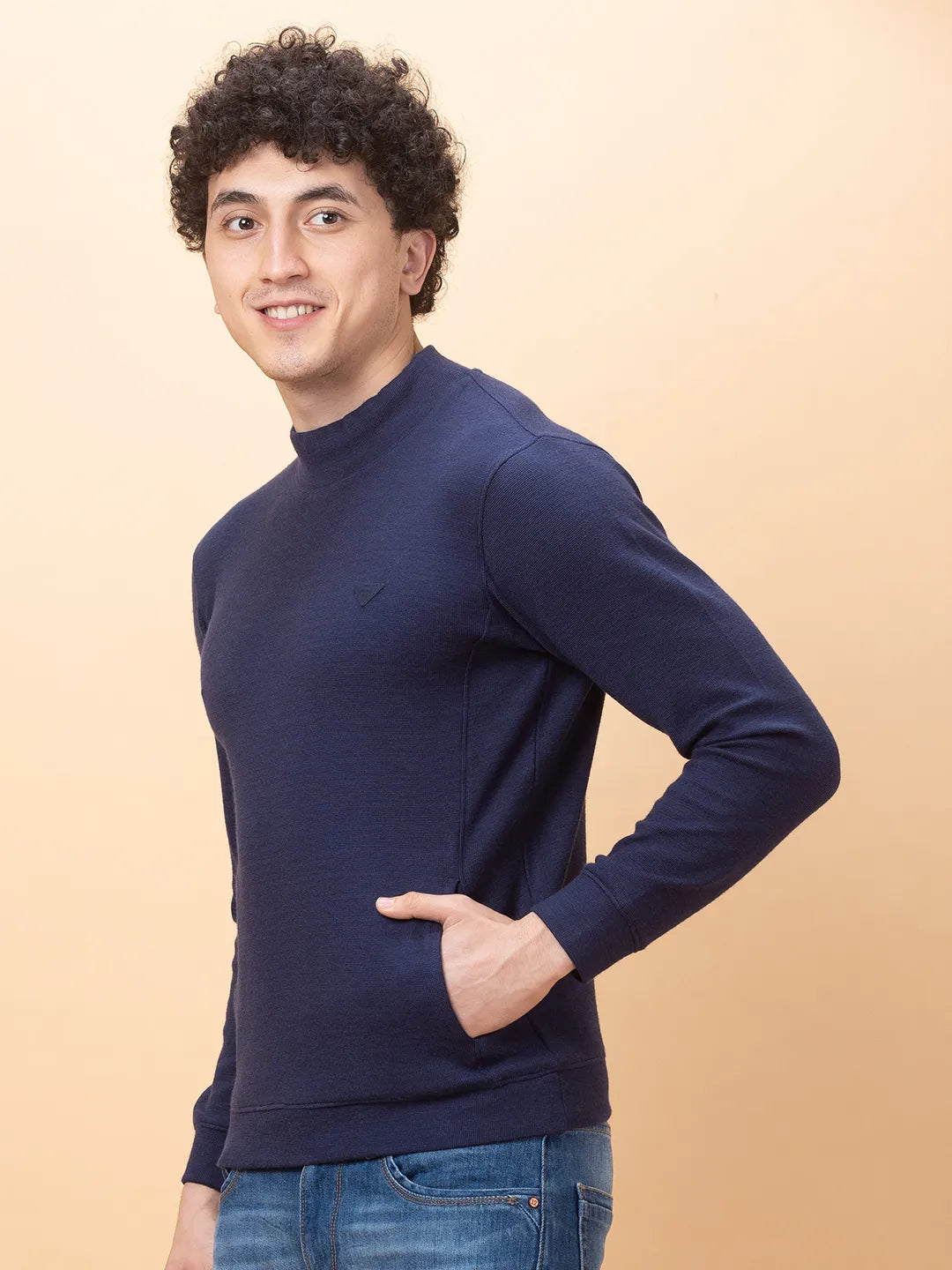 Being Human Clothing Mens-Top Sweatshirt Denim Blue